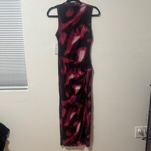 Pink Chateau Black and Pink Maxi Dress with slit